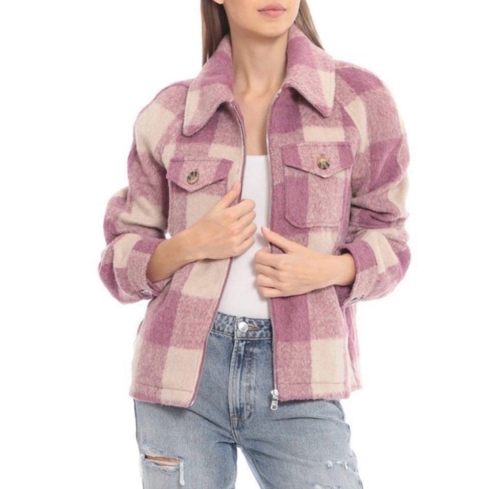 Avec Les Filles pink plaid jacket XS